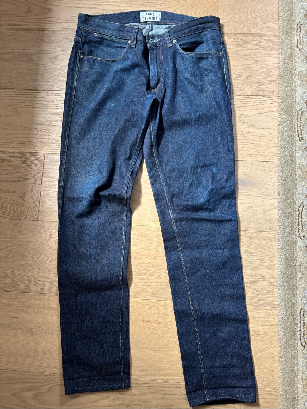 Acne Slim Straight Jeans in Deep Indigo